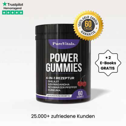 PureVitals Shilajit Power Gummies - Natürliches Supplement für Energie & Balance - PureVitals
