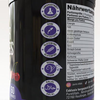 PureVitals Shilajit Power Gummies - Natürliches Supplement für Energie & Balance - PureVitals